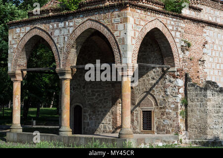 Nis, Serbia - June 04, 2018: Pillar and arches on Bali Bey old ottoman mosque cultural monument in Nis fortress Stock Photo