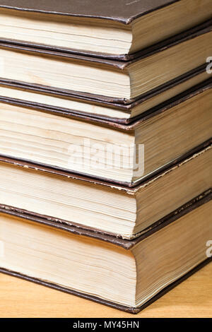 A stack of old books close up. Stock Photo