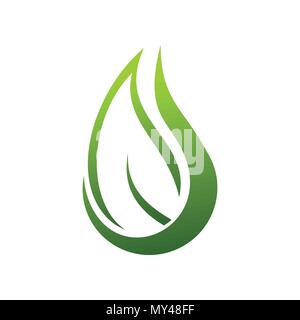 Eco Drop Organic Nature Vector Symbol Graphic Logo Design Stock Vector