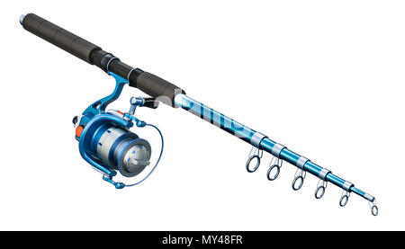 Red Fishing Rod, 3D rendering isolated on white background Stock Photo -  Alamy