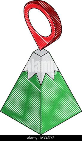 gps navigation mountain pointer location isometric vector illustration Stock Vector