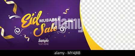 Eid Mubarak Sale banner social media cover vector template design Stock Vector