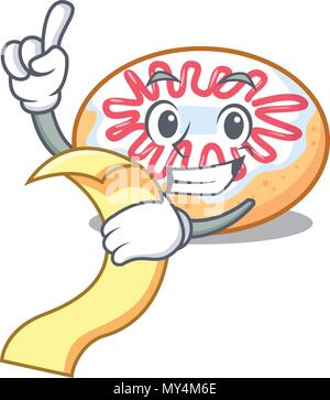 With menu jelly donut mascot cartoon Stock Vector