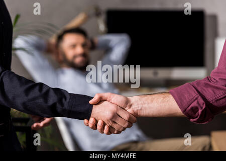 cropped image of businessmen shaking hands Stock Photo