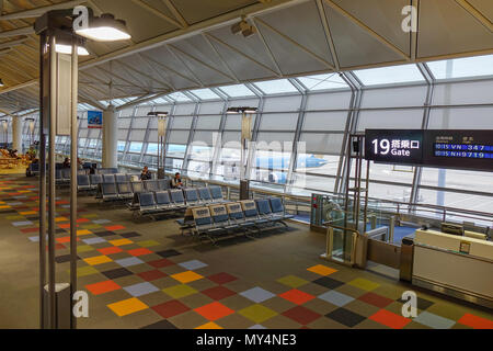 Nagoya, Japan - Mar 19, 2018. Interior of Chubu Centrair Airport (NGO) in Nagoya, Japan. Chubu Centrair is one of Japan five off-shore airports. Stock Photo