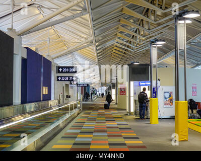 Nagoya, Japan - Mar 19, 2018. Interior of Chubu Centrair Airport (NGO) in Nagoya, Japan. Chubu Centrair is one of Japan five off-shore airports. Stock Photo