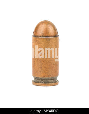 Old pistol bullet isolated on white background Stock Photo