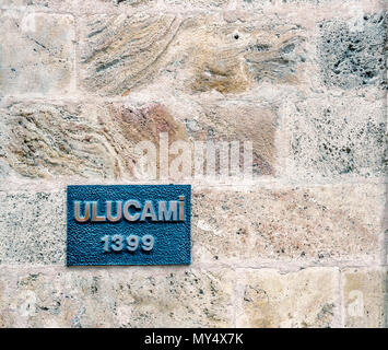 Signboard of Grand Mosque of Bursa, Ulu Camii in Bursa City, Turkiye ...