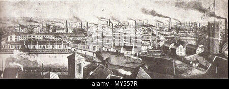 . English: The Krupp factory in Essen in 1880. 1880. Unknown 304 Krupp factory 1880 Stock Photo