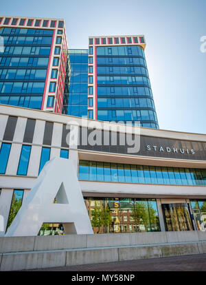 The new City Hall of Almelo. It was finished in 2015. It claims to be the most sustainable city hall of the country. Stock Photo