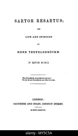 Sartor resartus, the life and opinions of Herr TeufelsdrA¶ckh [b 475 Sartor resartus 1838 London Stock Photo