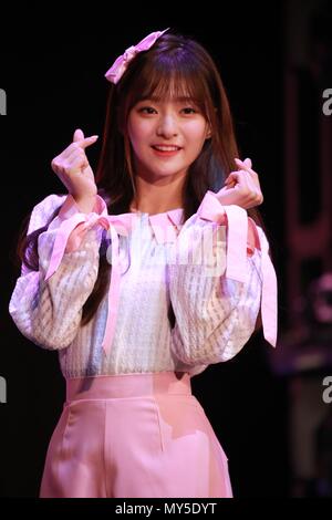 Seoul, Korea. 05th June, 2018. 'fromis 9' attended the press conference to promote their second mini album 'To. Day'in Seoul, Korea on 05th June, 2018.(China and Korea Rights Out) Credit: TopPhoto/Alamy Live News Stock Photo