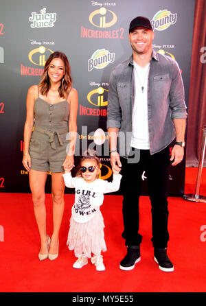 Jana Kramer, Jolie Rae Caussin and Mike Caussin at Disney Pixar's