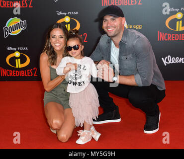 Jana Kramer, Jolie Rae Caussin and Mike Caussin at Disney Pixar's