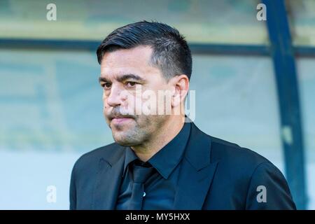 June 5, 2018: Cosmin Contra - head coach (Romania)  during the International Friendly Match - Romania vs. Finland at Ilie Oana Stadium in Ploiesti, Romania ROU. Copyright: Cronos/Catalin Soare Stock Photo