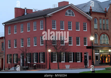 President Abraham Lincoln was the most prominent guest at the David Wills House, which he used to prepare his eternal Gettysburg Address in late 1863 Stock Photo