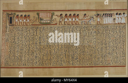. English: The Book of the Dead of Hunefer, sheet 4 . 19th Dynasty. Unknown 80 Book of the Dead of Hunefer sheet 4 Stock Photo