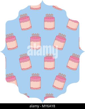 arabic frame with sweet cakes pattern over white background, vector illustration Stock Vector