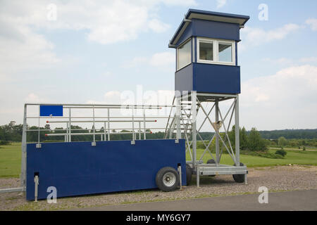 Stewards Box in front of the 'new' stand at the Royal Ascot Racecourse Stock Photo