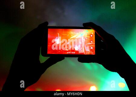 Frontman Kelvin Swaby performing live at Birmingham's O2 arena. Stock Photo