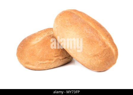 Two small tasty buns on a white background Stock Photo