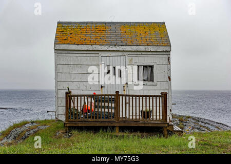 Fisherman's Shacks along the Old Blue Rocks Road outside of Lunenburg, Nova Scotia, Canada Stock Photo