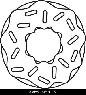 Line art black and white donut Stock Vector