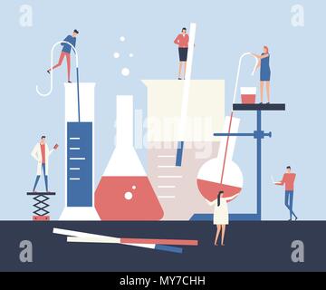 Scientists - flat design style illustration Stock Vector