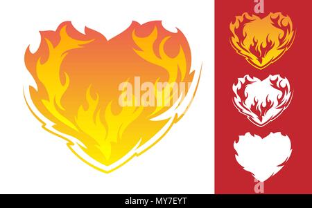 Burning Heart icon Stock Vector