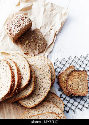 Assorted breads Stock Photo
