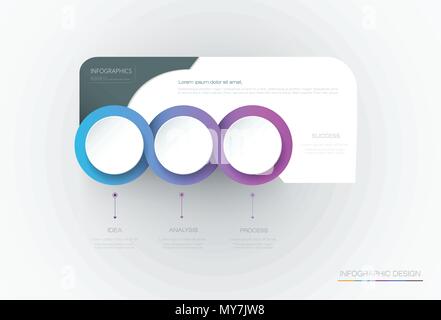 Vector Infographic 3d circle label template design.Infograph with 4 number options or steps. Infographic element for layout, process diagram, parts, c Stock Vector