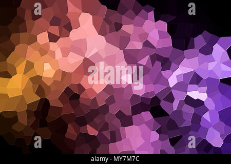 A photograph of an abstract geometric pattern from various polygons and triangles of pink, orange and purple Stock Photo