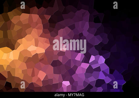 A photograph of an abstract geometric pattern from various polygons and triangles of pink, orange and purple Stock Photo