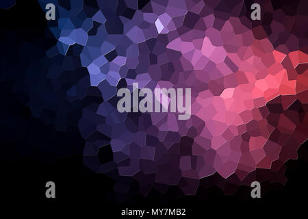 A photograph of an abstract geometric pattern from various polygons and triangles of pink and blue Stock Photo