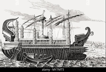 Syracusia or Syracuse, an ancient Greek ship of Hiero II Stock Photo