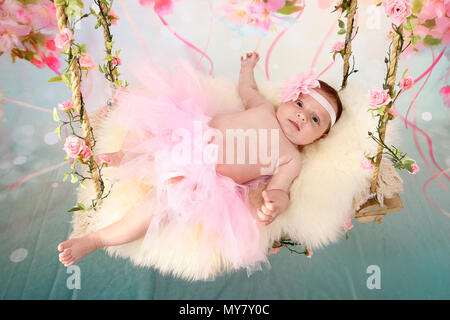 Princess Baby Girl On Swing Stock Photo 188874367 Alamy