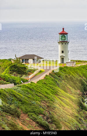 Panorama View of the Kilauea Lighthouse on Kauai Stock Photo