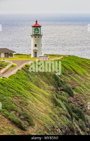 Panorama View of the Kilauea Lighthouse on Kauai Stock Photo