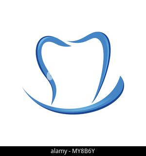 Dental Care Smile Blue Vector Symbol Graphic Logo Design Stock Vector