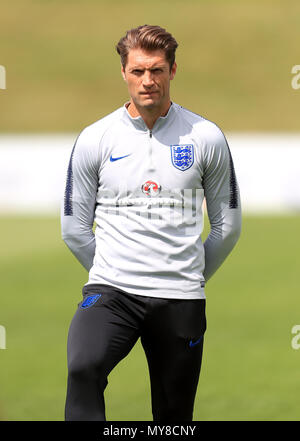 England striker coach Allan Russell during the training session at St George's Park, Burton. Stock Photo