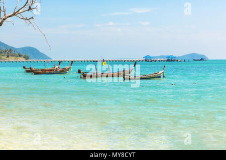 Thailand, Phuket island - 2017 December 20: Andaman Sea with tra Stock Photo