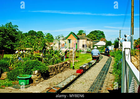 Ryedale miniature Railway, Gilling East, North Yorkshire, England Stock Photo