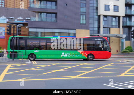 Airline Bus in Leeds Stock Photo