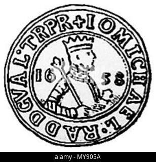 . Coin of Mihnea III Radu (Prince of Wallachia 1658-1659). 17th century. This file is lacking author information. 1 063 - Mihail Radu Stock Photo