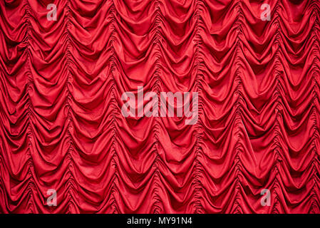 Red draped curtains Stock Photo