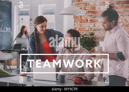Creative businesspeople working together on new project, teamwork Stock Photo