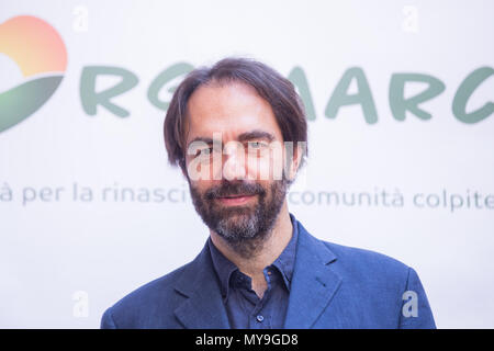 Rome, Italy. 06th June, 2018. The Italian actor and organizer Neri Marcorè presents the 2018 edition of the RisorgiMarche Festival to the press, in which great Italian singers will perform in the evocative natural frames of the Marche Region and, in particular, in those territories most affected by the earthquake of 2016 Credit: Matteo Nardone/Pacific Press/Alamy Live News Stock Photo