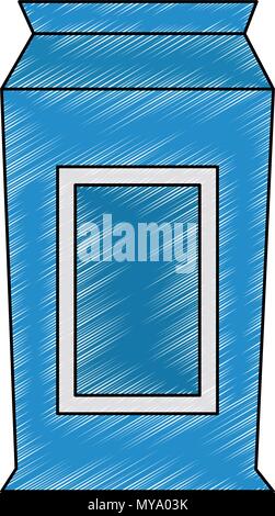 Milk box isolated scribble Stock Vector