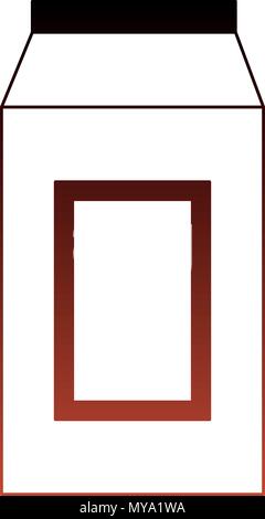 Milk box isolated red lines Stock Vector