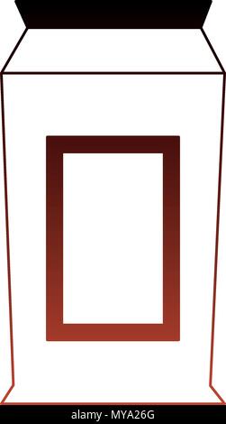Milk box isolated red lines Stock Vector